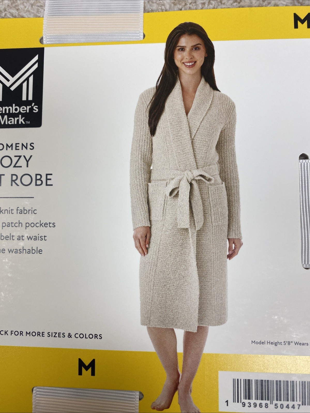 Members Mark Women’s Cozy Knit Robe Assorted Sizes Oatmeal NWT