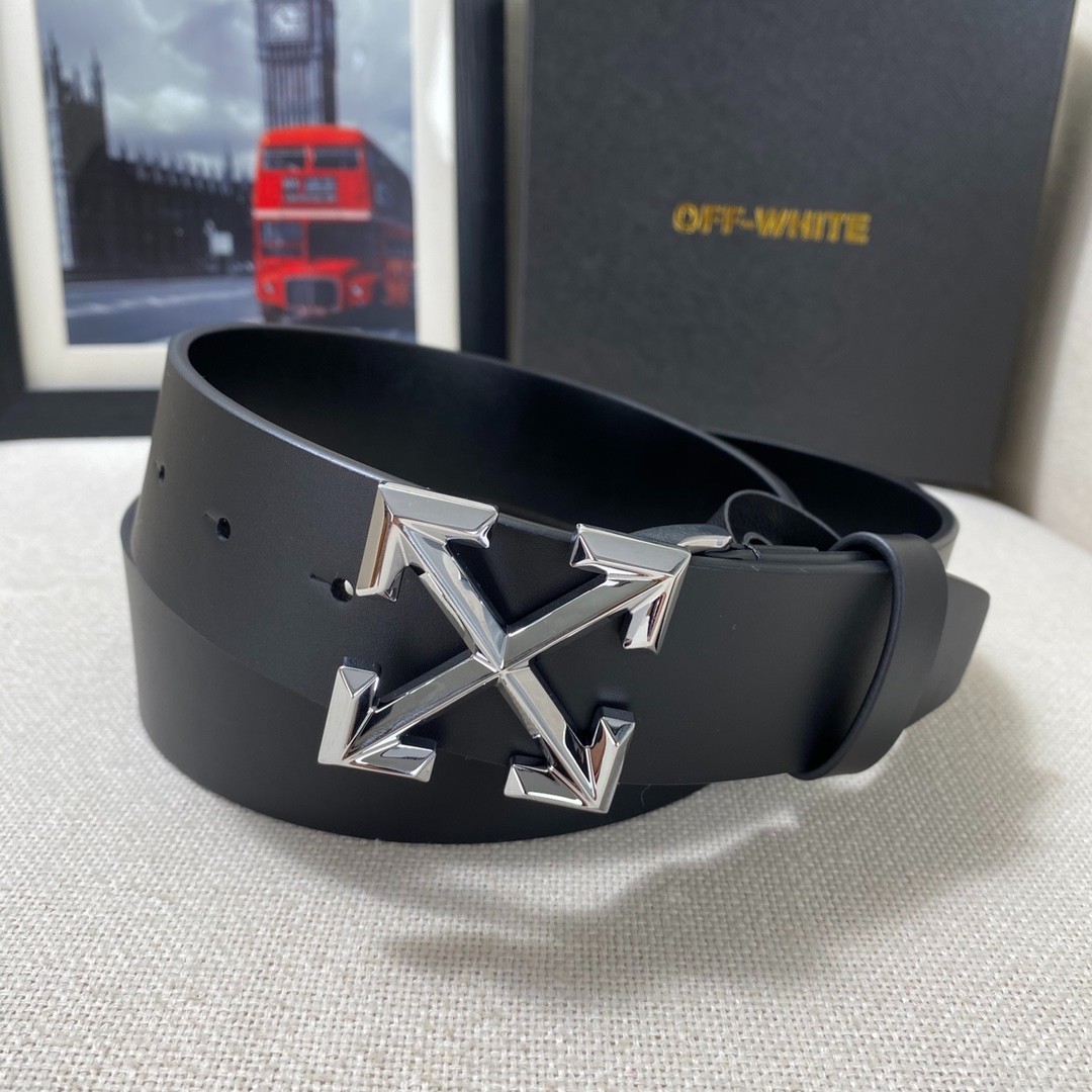 OFF WHITE Belt Men’s width 3.8cm/1.5inch Leather authentic