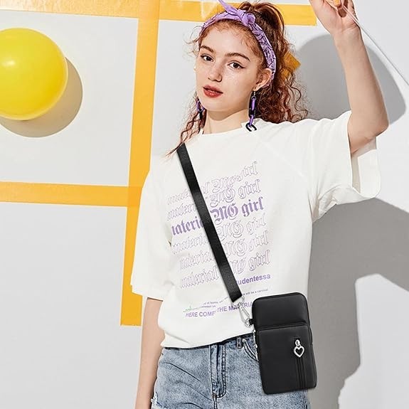 Small Crossbody Bags For Women Travel Pouch Shoulder Bag Cell Phone Purse Black