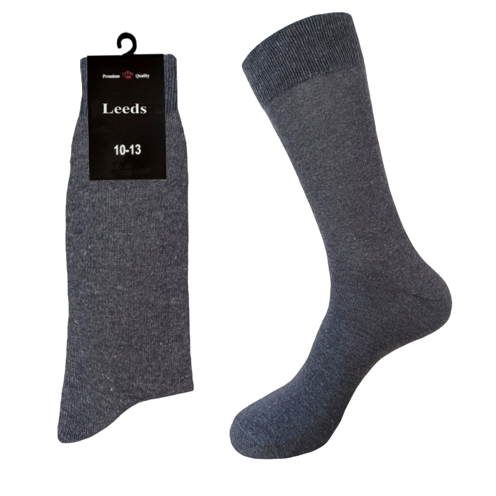 6 Pair SOLID COLORS NATURAL COTTON Multicolor Men’s COTTON Dress Socks 10-13