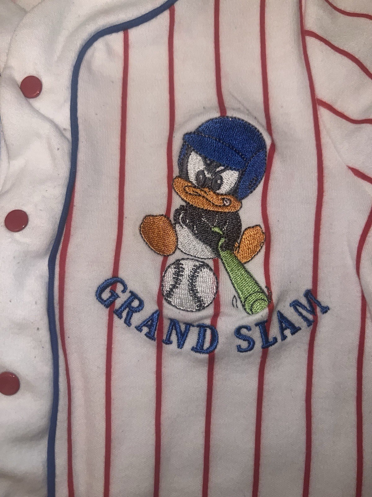 Vintage Baby Looney Tunes 0-3 months Striped Embroidered *See Description*
