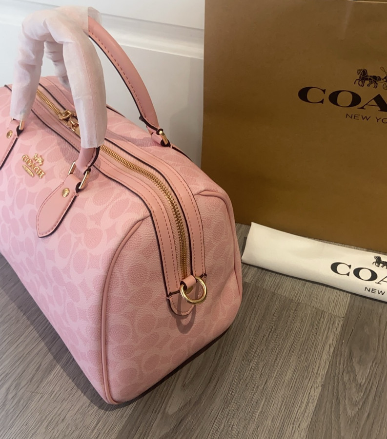 Coach Rowan Large Satchel Bag In Signature Canvas CAO77 /powder pink