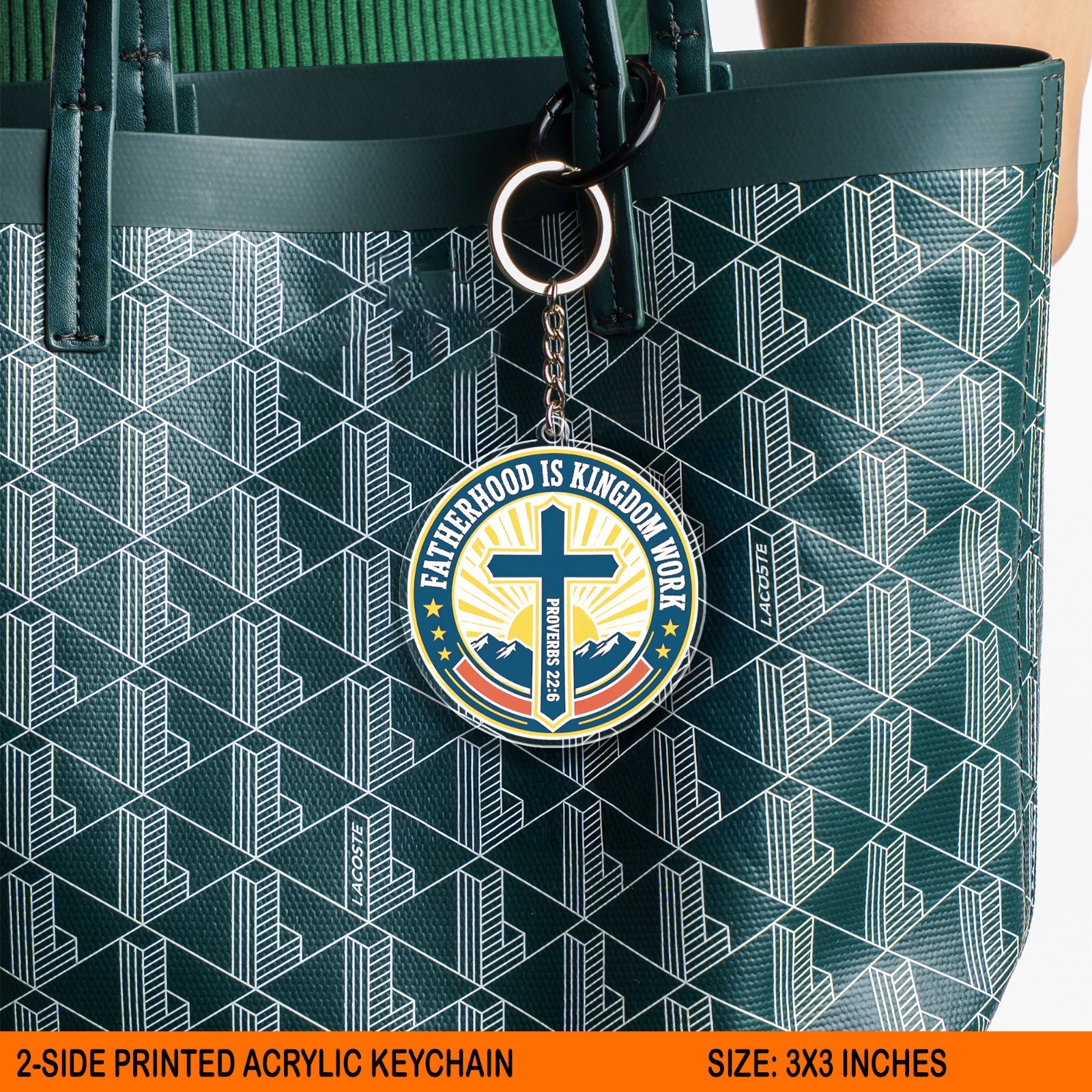 Fatherhood Is Kingdom Work Arcylic Keychain, Proverbs 22:6 Dad Gift