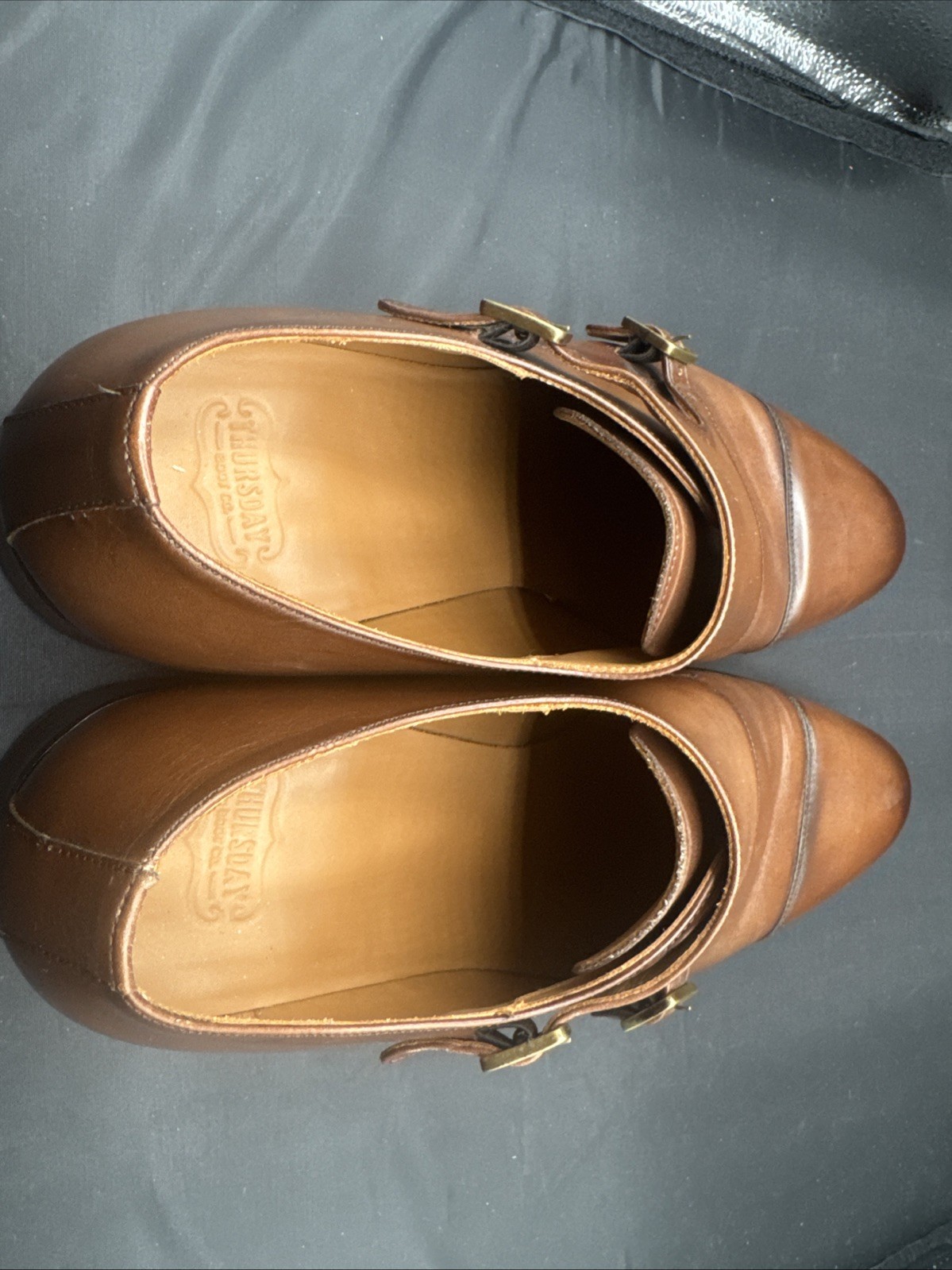 THURSDAY BOOT CO SAINT Cinnamon LEATHER DOUBLE MONK STRAP DRESS SHOES MENS 15