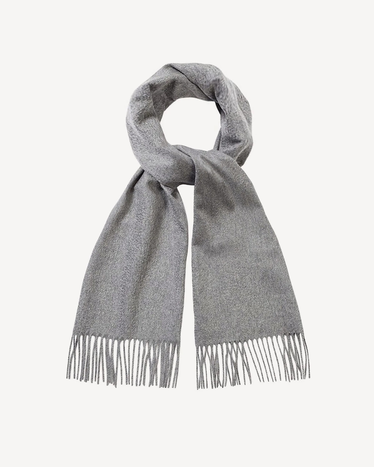 Soft Warm Cashmere Feel Unisex Scarf Grey Solid Light Winter Wrap