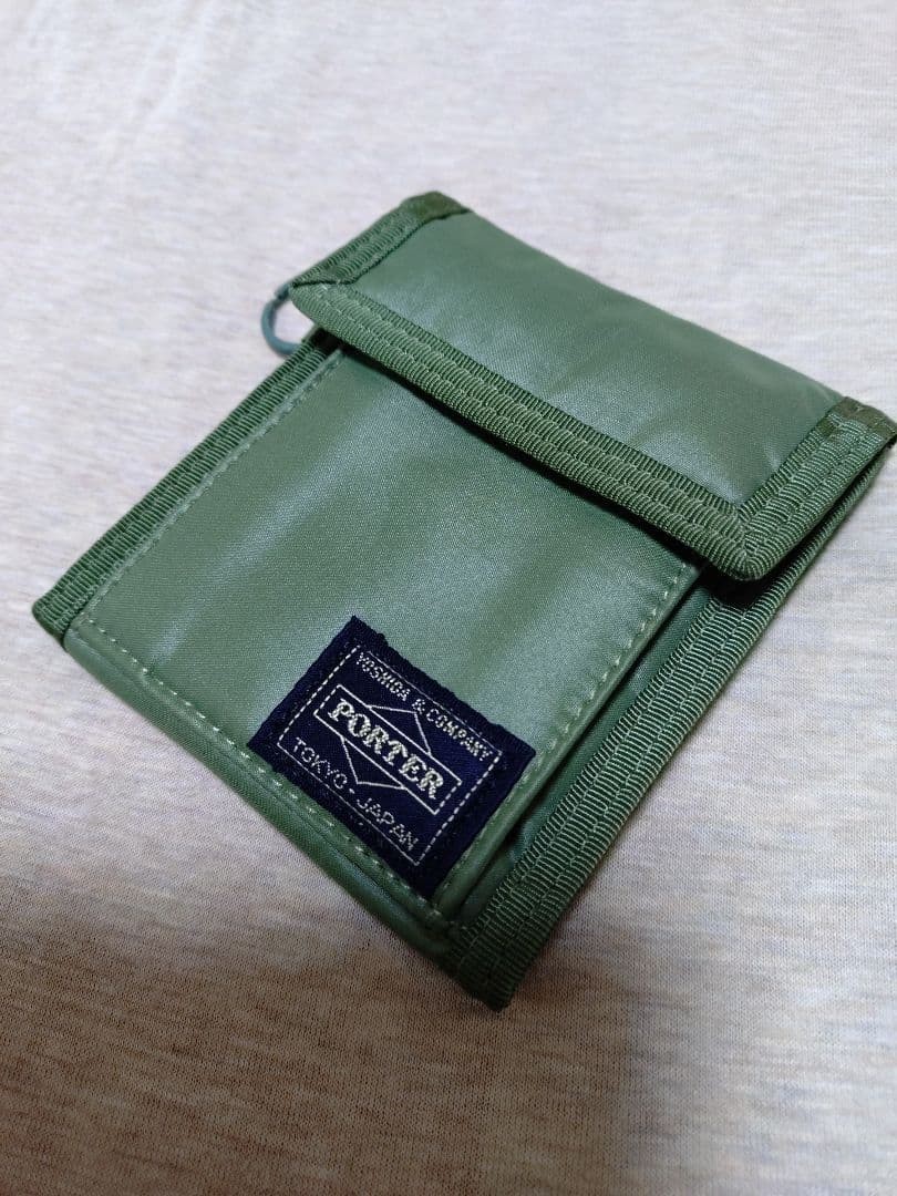 Porter Capsule Wallet Green Used 12cm x 10.5cm Compact Mens Wallet