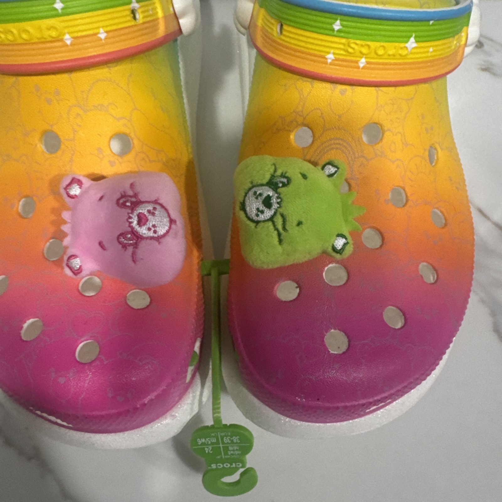 Care Bears Crush Clog Crocs Light Up Size W8 M6 Missing Care Bears Light Up