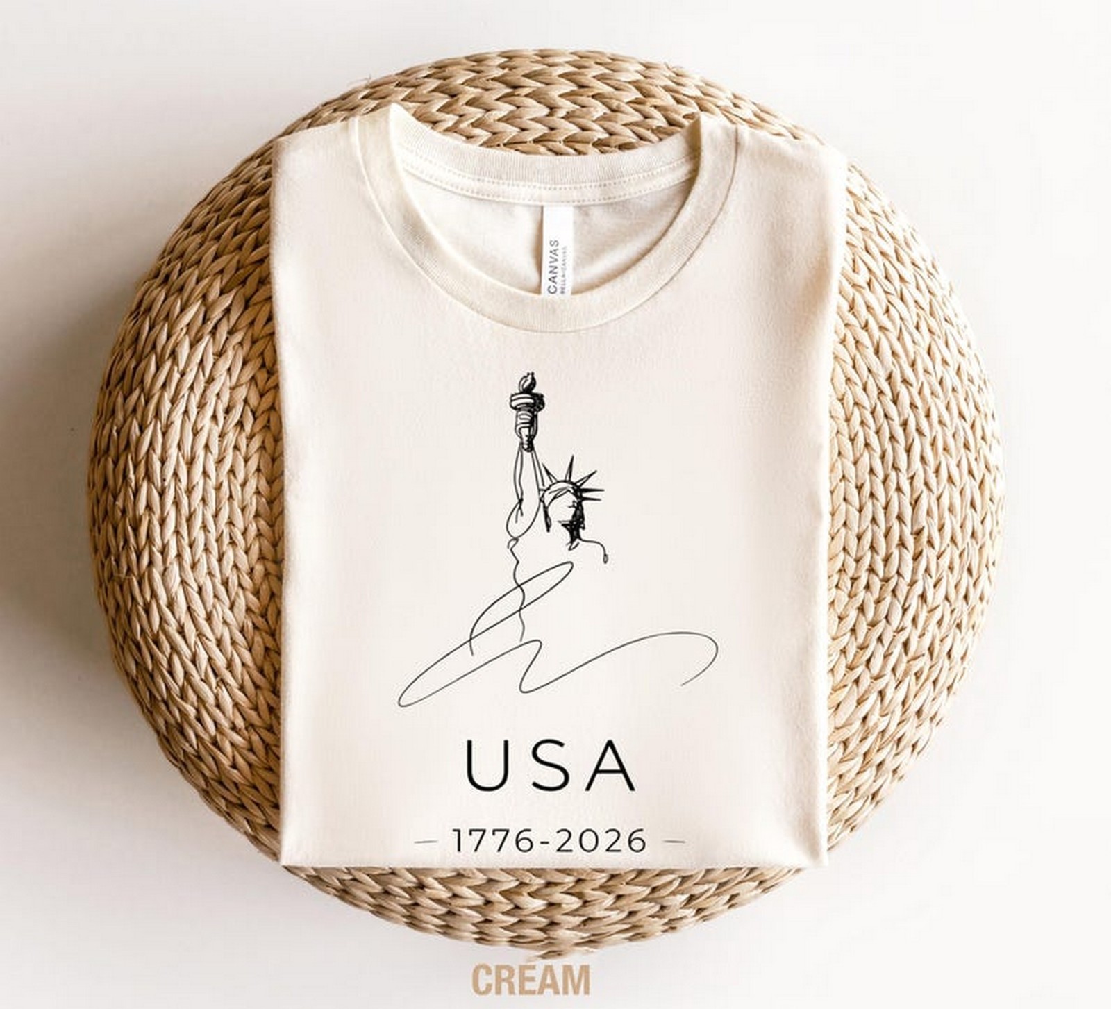 Line Art Statue of Liberty USA 1776-2026 Shirt, Patriotic 4th of July Tee