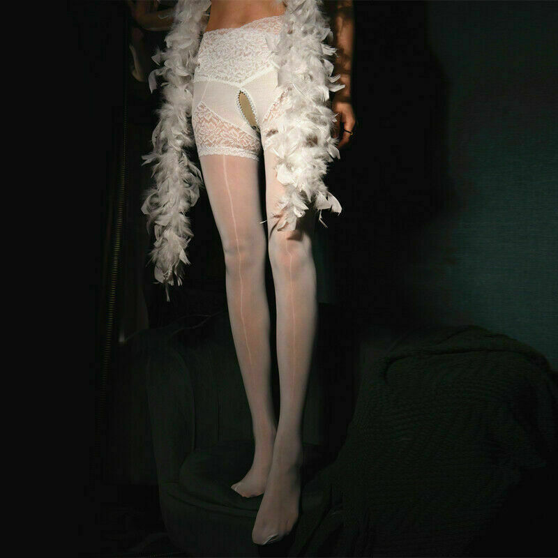 Women Sexy Super Shiny Glossy Sheer Stockings with Lace Panties Tights Pantyhose