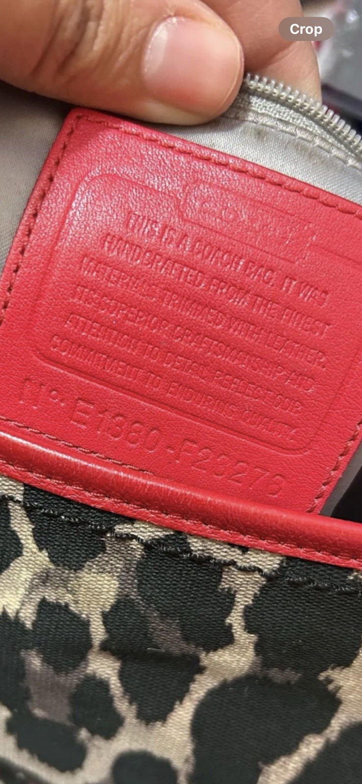 Coach Leopard Print Red And Black Shoulder Bag Purse