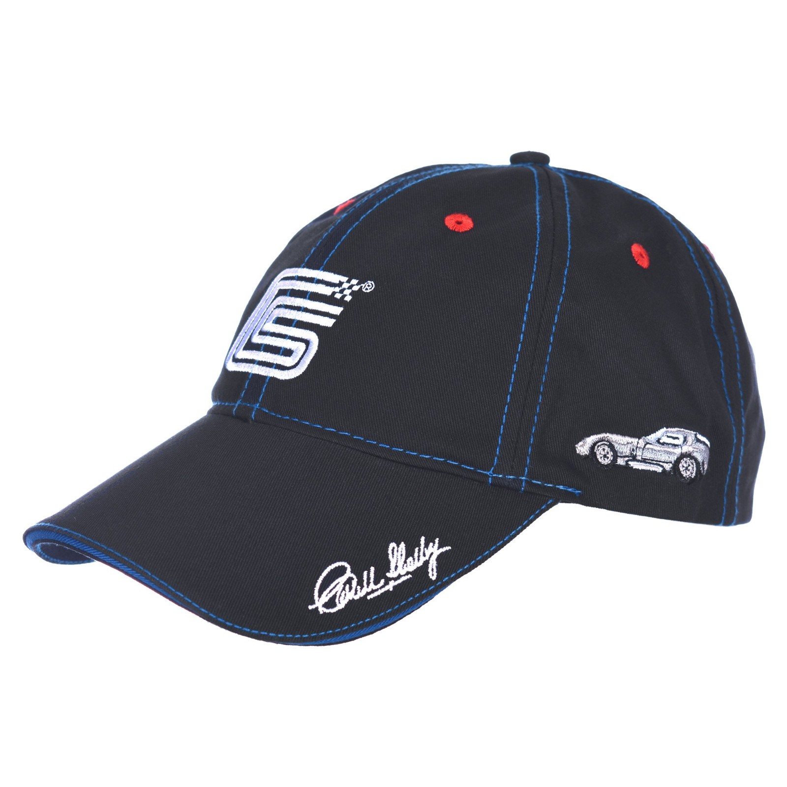 Men’s Carroll Shelby Cobra Ford Cap Adjustable Black Fabric Hat