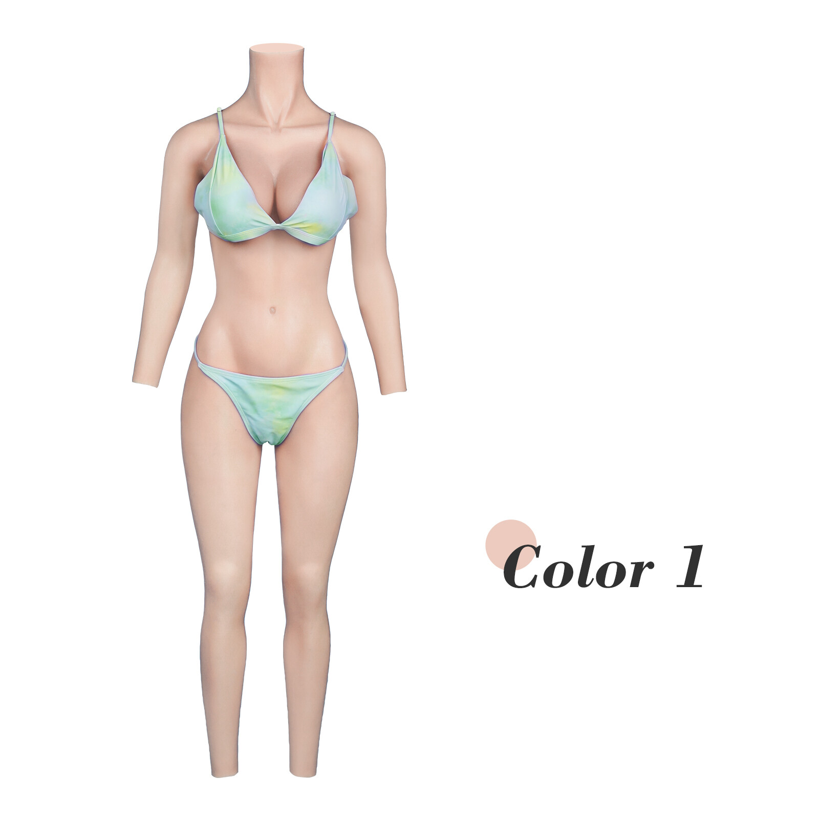 Silicone Breast Forms Body Suits Realistic C Cup with Arms Fake Vaginas Tights