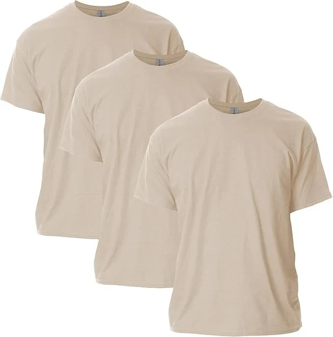 Gildan (5-pack) Bulk Solid Ultra Cotton Short Sleeve Blank Tee T-Shirt SAND