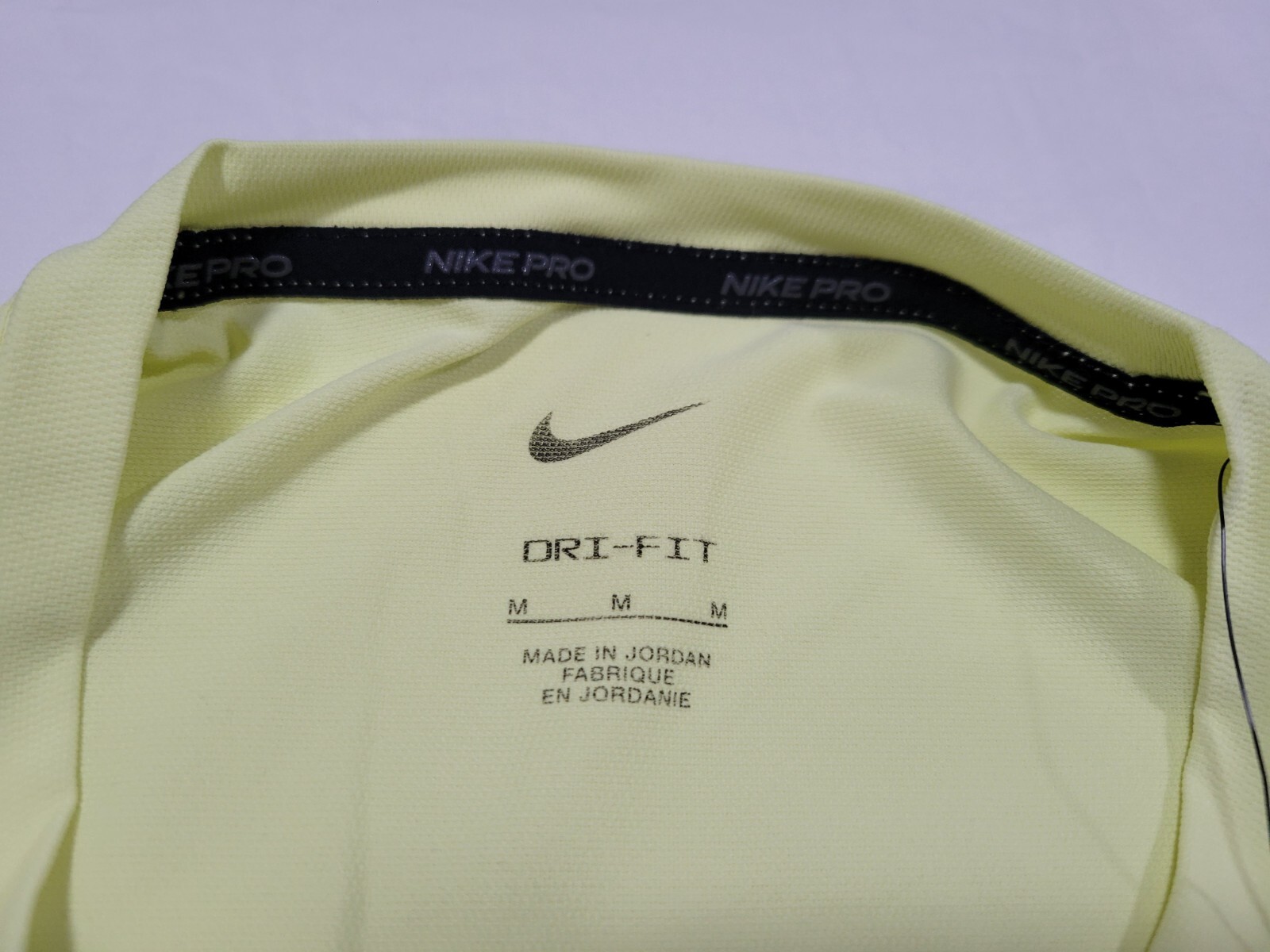 Nike Pro Mens Shirt Training Running Fitness Gym Dri-Fit Yellow CZ1181-331