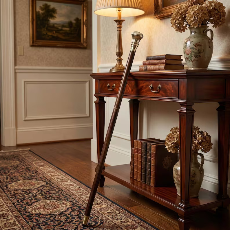 Handmade Brass Handle Wooden Walking Cane Antique Gentleman Gift Walking Stick