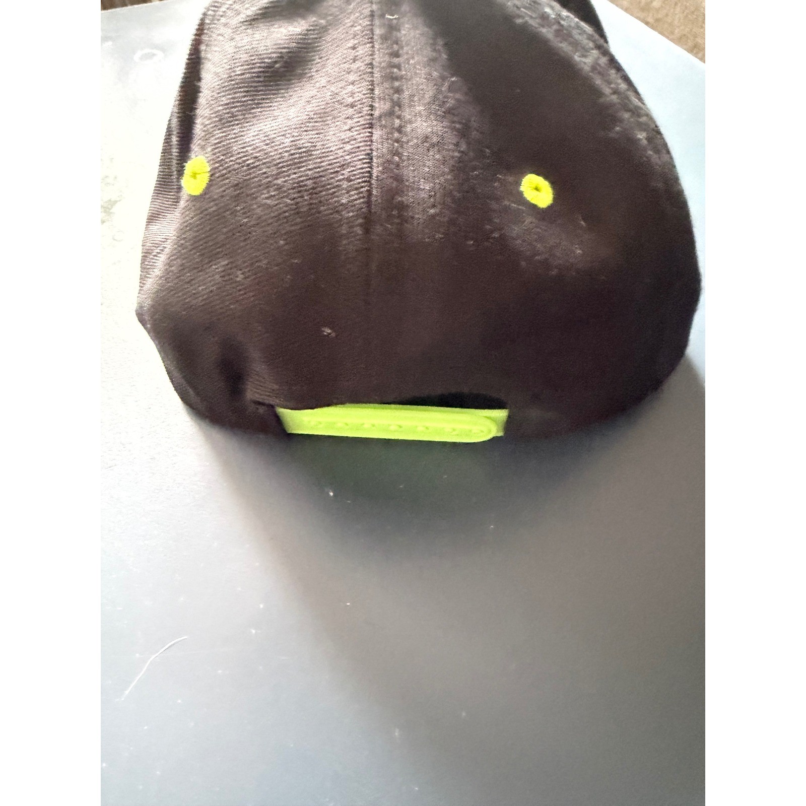 Yupoong The Classics Defiance Snapback Hat Black Neon Lime Green Flat Bill Cap