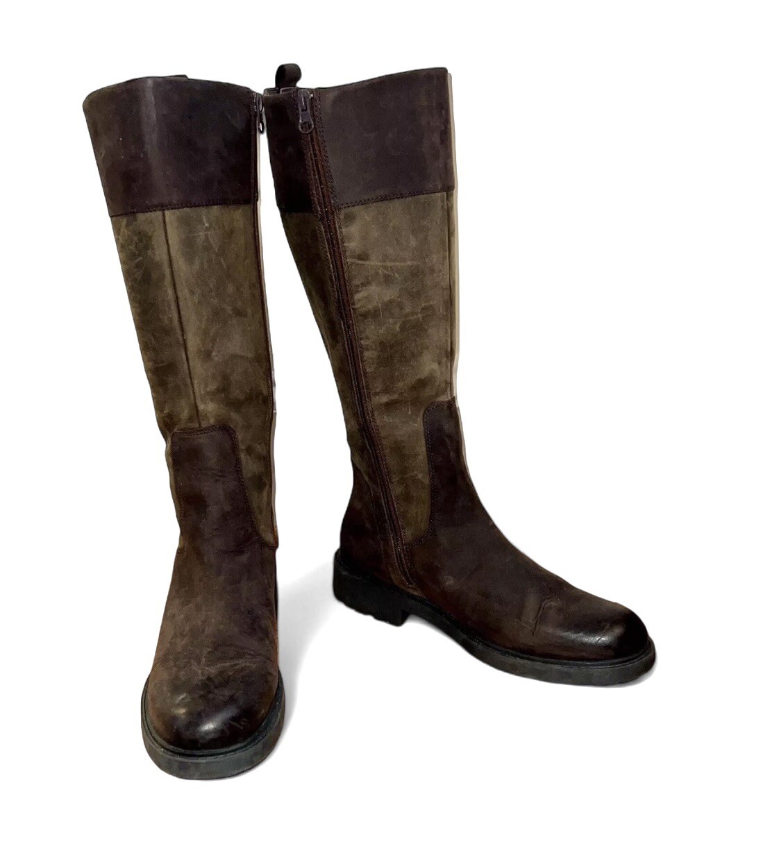 Clarks Leather Boots 9.5 Dk Brown oiled Nubuck Zipper Riding Orinoco2 Horse
