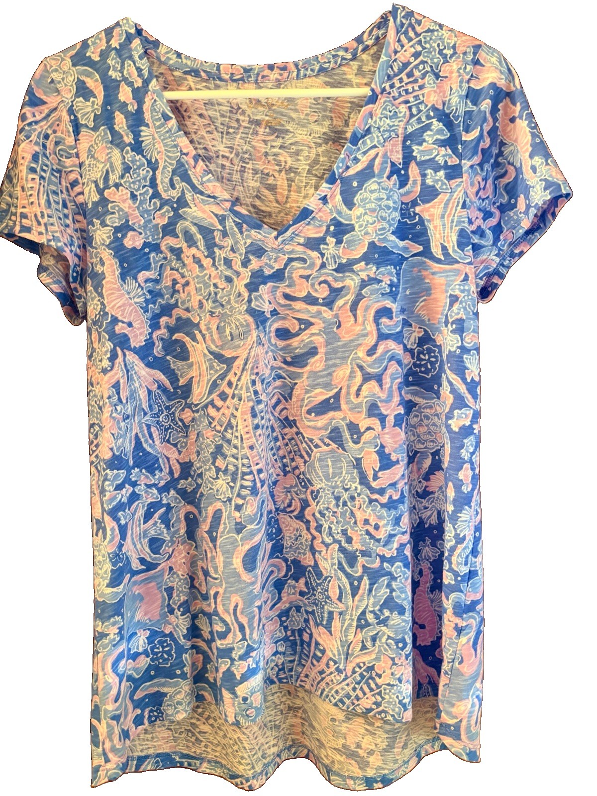 Lilly Pulitzer Etta V Neck Short Sleeve T-Shirt