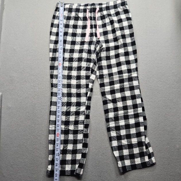 Old Navy Women Size Large Black White Checkered Pants Lounge Drawstring