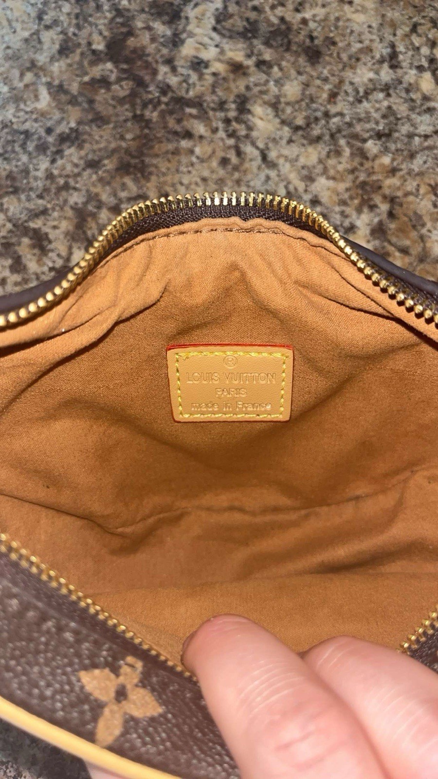 Louis Vuitton Monogram Crescent Crossbody Bag Brown Zip Gold Hardware