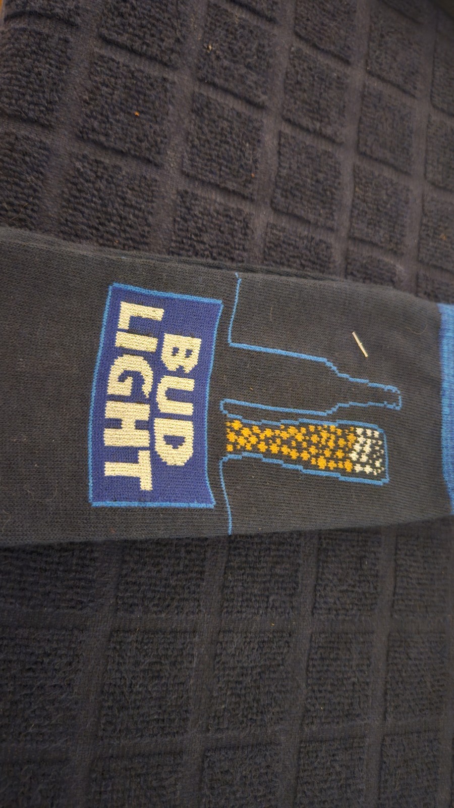Bud Light Logo Men’s Novelty Socks Black Mid Calf Cotton Size 9-11