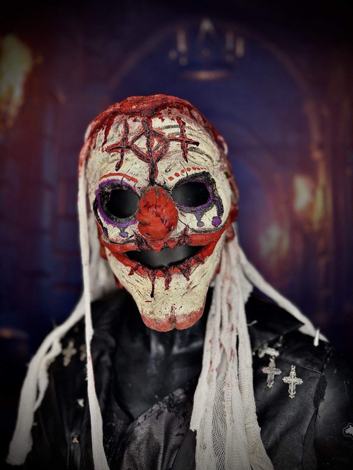 “Creep Show” Scary Clown Fear Face Fx FullheadMask by Rey Fear (Handmade/signed