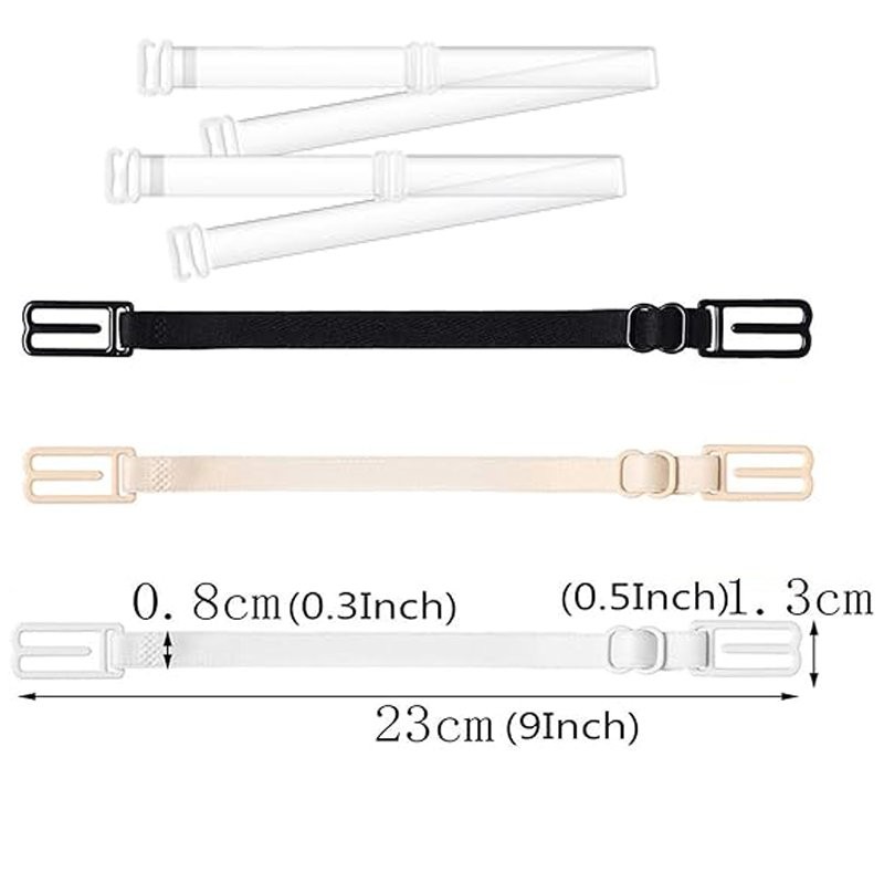 8Pcs Bra Strap Clips Elastic Non-slip Strap Holder Women Bra Rope Adjustable USA