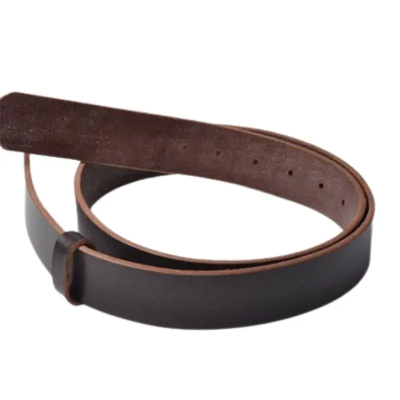 Horsehide Leather Strap Full Grain No Buckle Mens Casual Belt 3.8cm Width