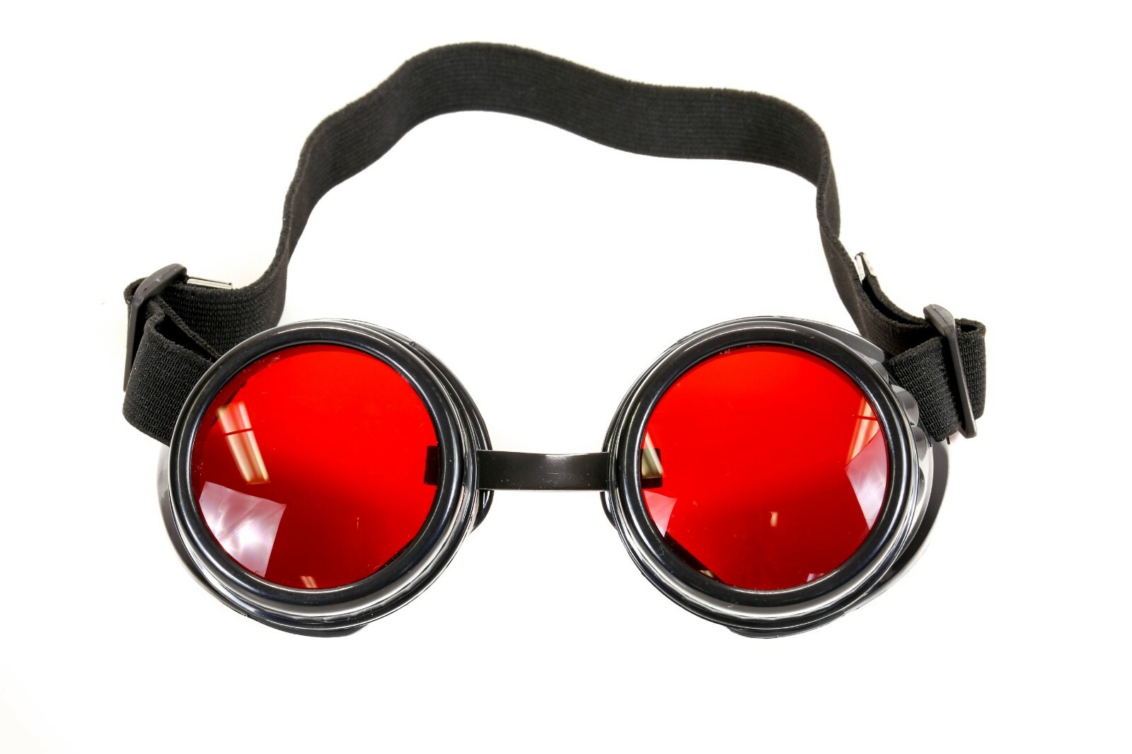 Red Lens Victorian Steampunk Goggles Glasses Welding Cyber Punk Gothic Cosplay