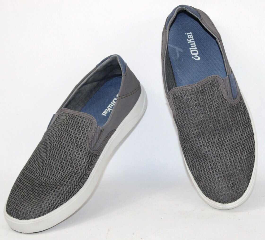 OluKai Lae’ahi Mens Size 12 Blue Depth Shoes Blue Mesh Slip On Sneakers EXC