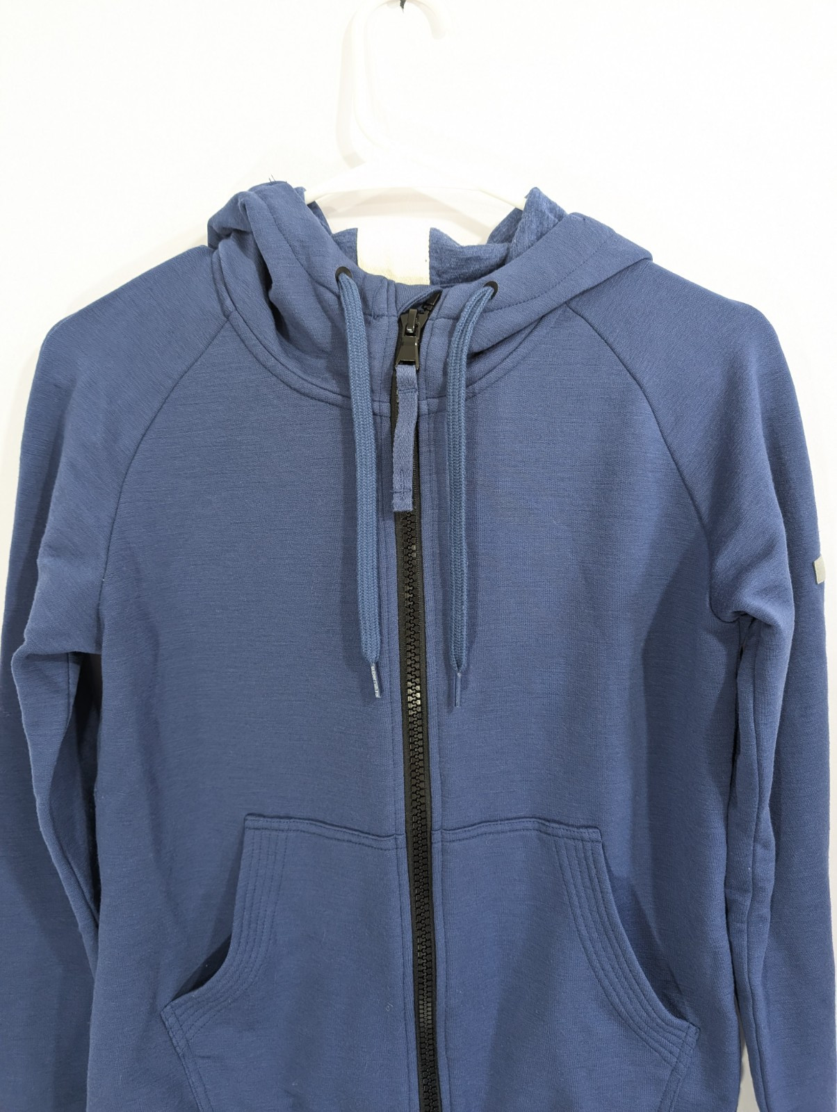 Women Wool Blend Sweatshirt Small Super Natural Hoodie Zipper Pockets layer