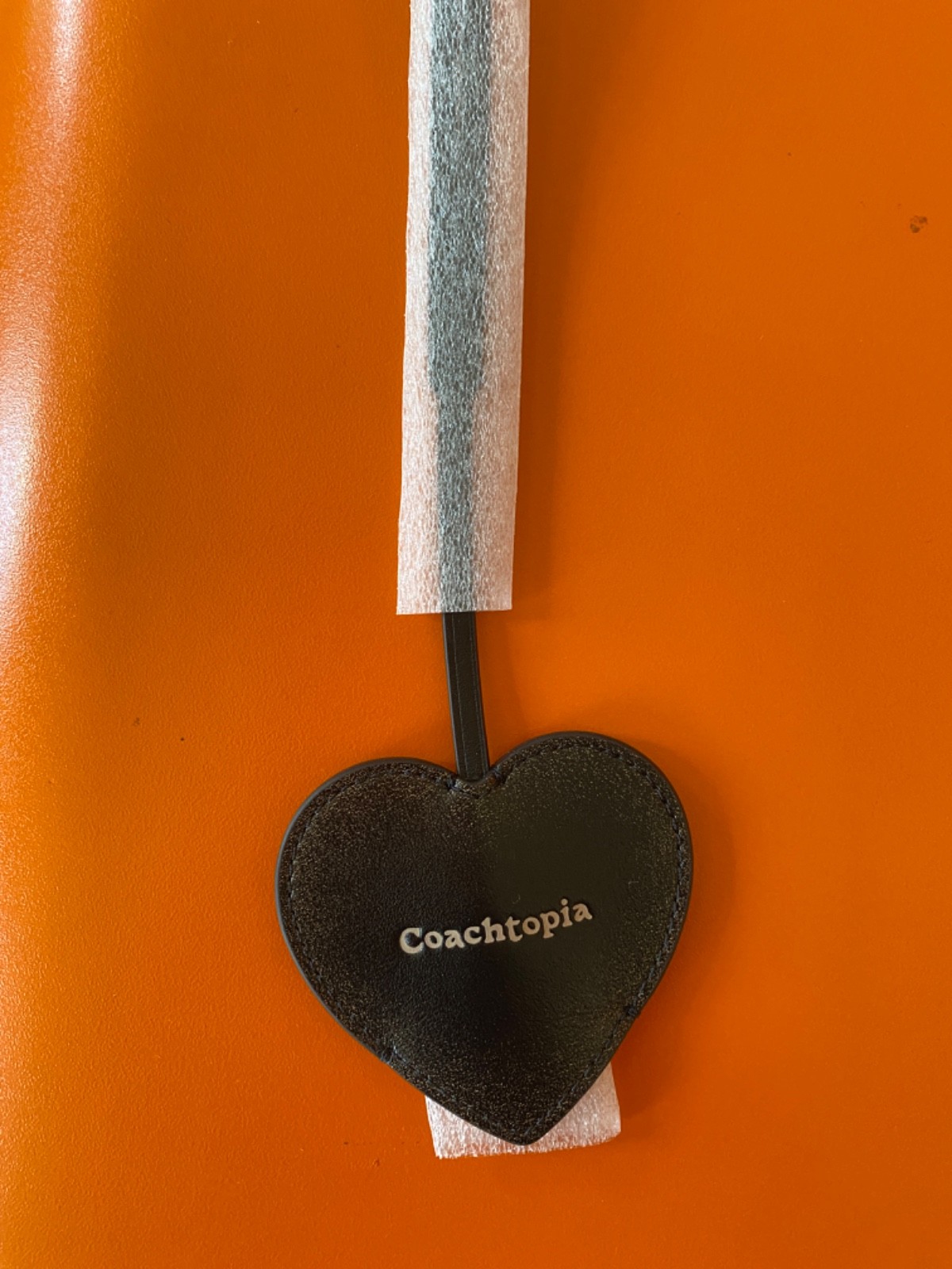 Coach Coachtopia Heart Bag Charm With Key Ring In Upcrafted Loved Leather CDV11