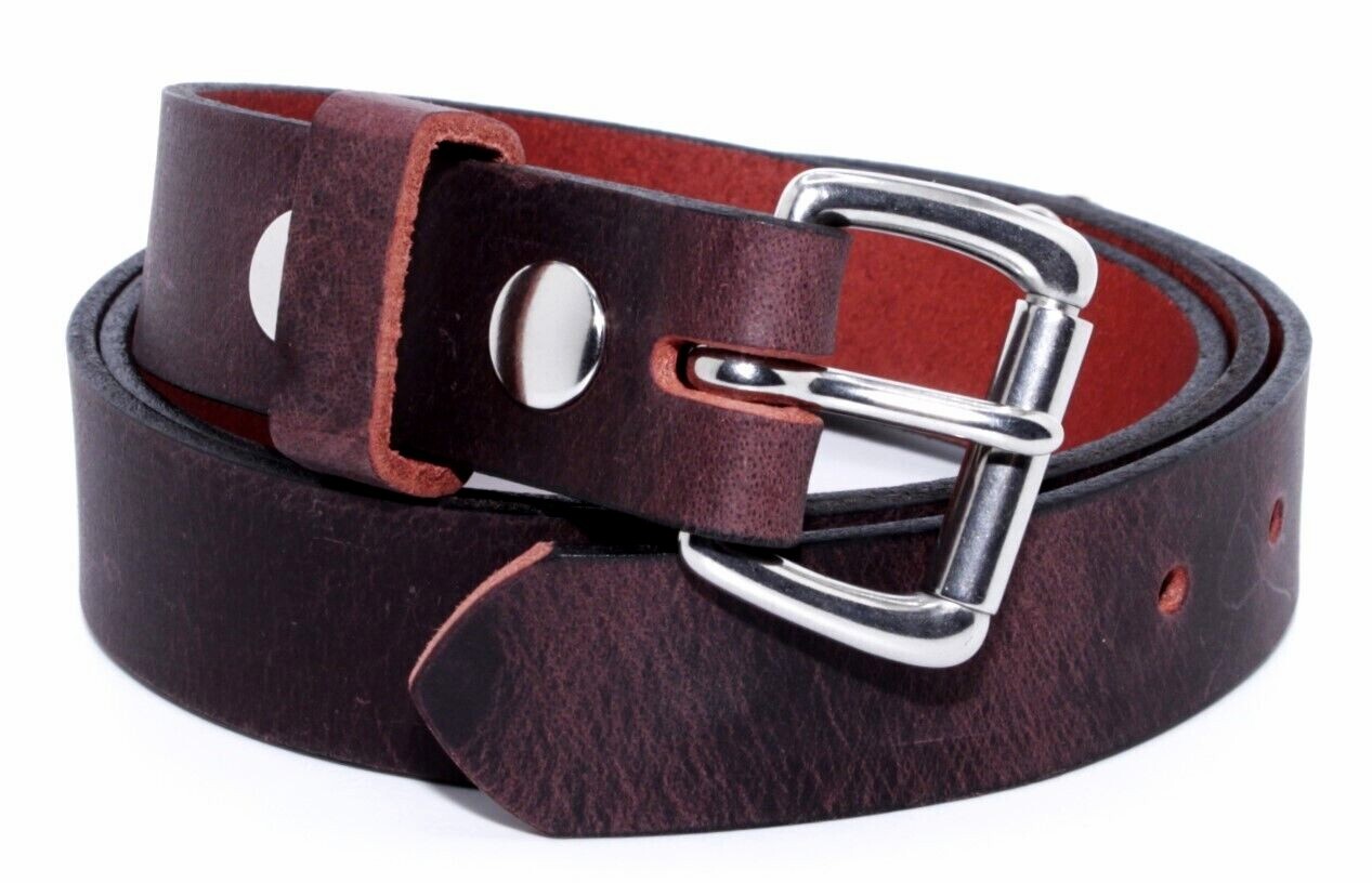 MEN’S FULL GRAIN BUFFALO GENUINE LEATHER BELT FOR JEANS DRESS 1 1/4 AMISH 1.25″