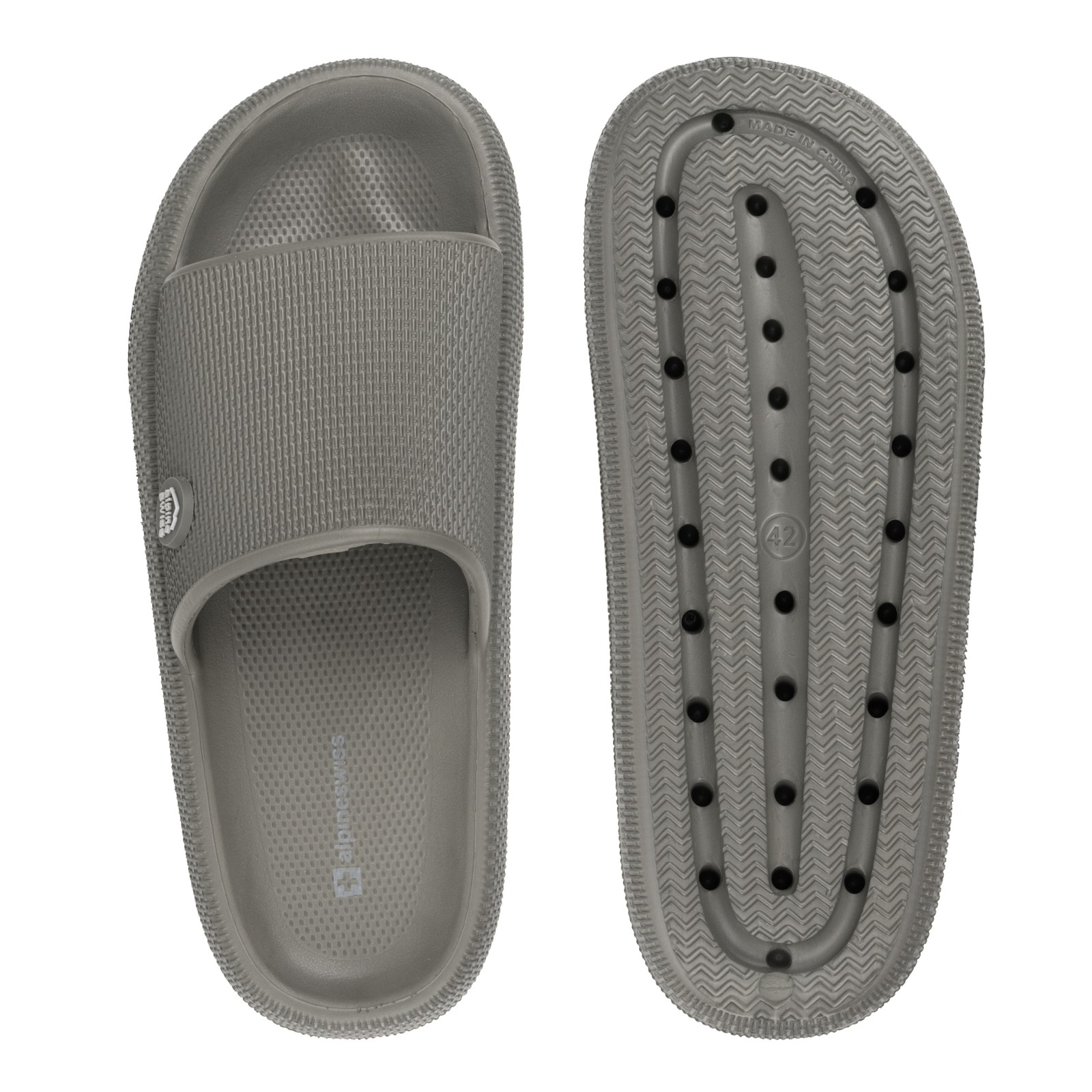 Alpine Swiss Omar Mens Slides Pillow Slippers Ultra Cushioned Cloud Slide Sandal
