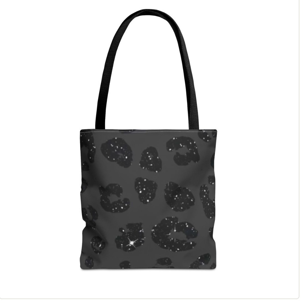 Tote Bag AOP Dark Gray Paw Print