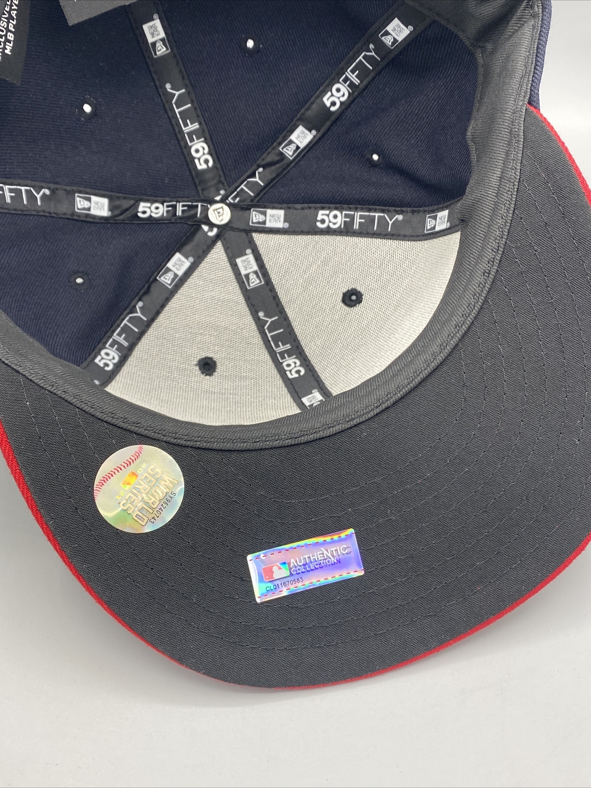 Atlanta Braves World Series 2021 Patch New Era 59FIFTY 2 Tone Fitted Hat 7 1/2