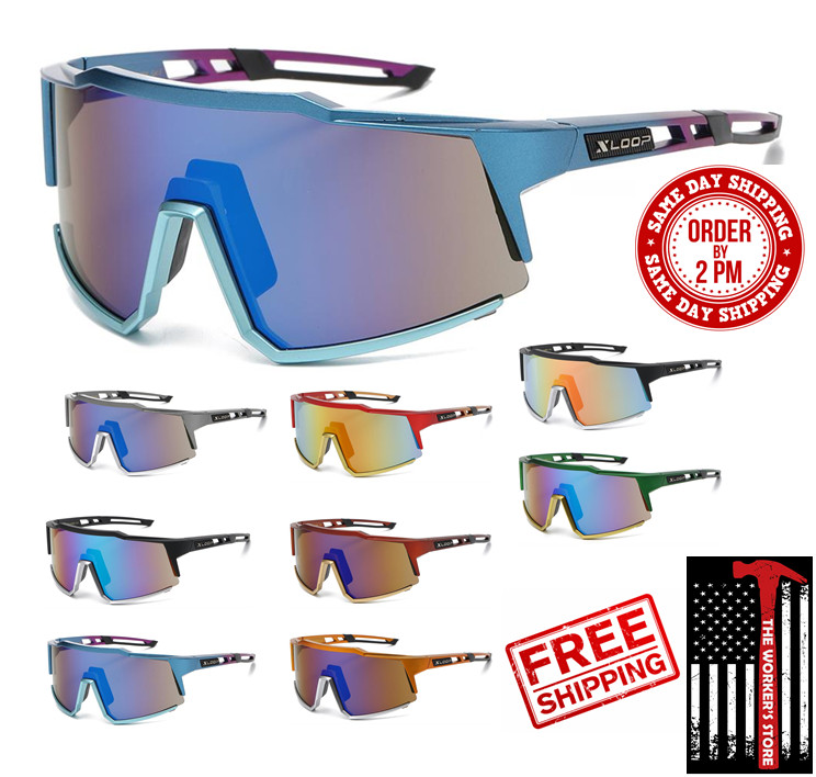XLoop Oversize Sport SunGlasses Outdoor Wrap Around UV Protection For Men Woman
