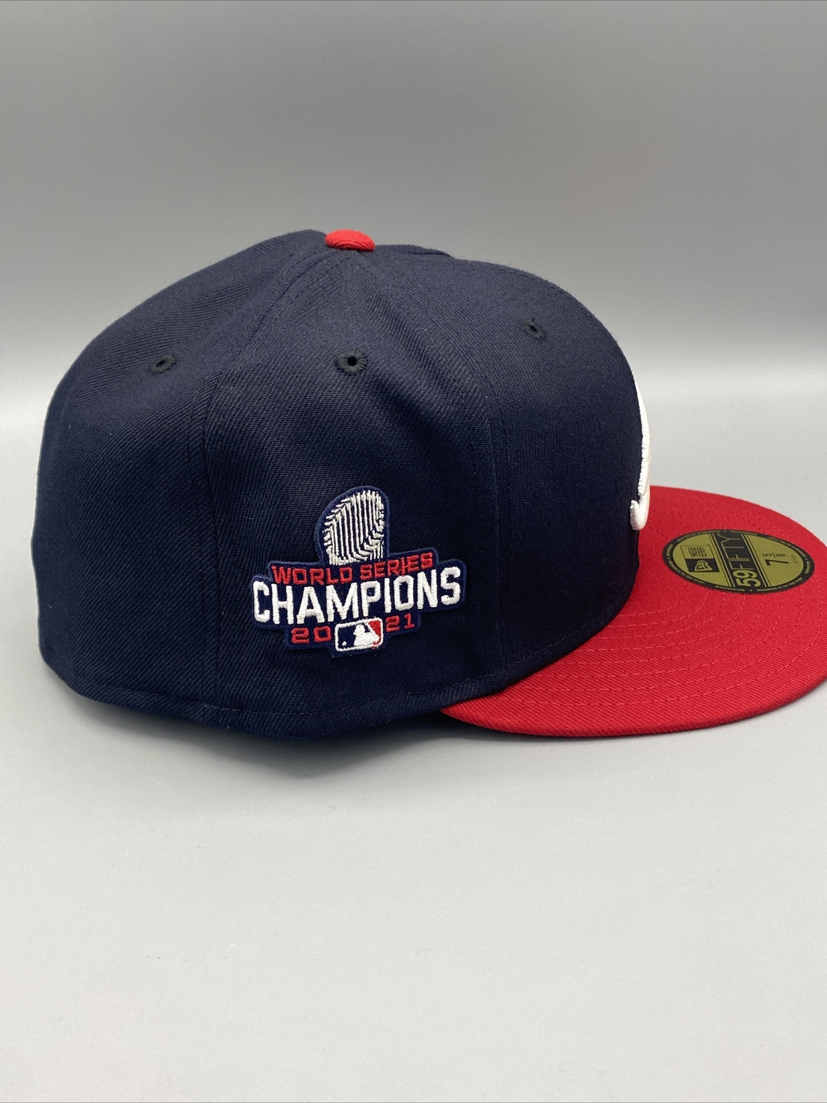 Atlanta Braves World Series 2021 Patch New Era 59FIFTY 2 Tone Fitted Hat 7 1/2
