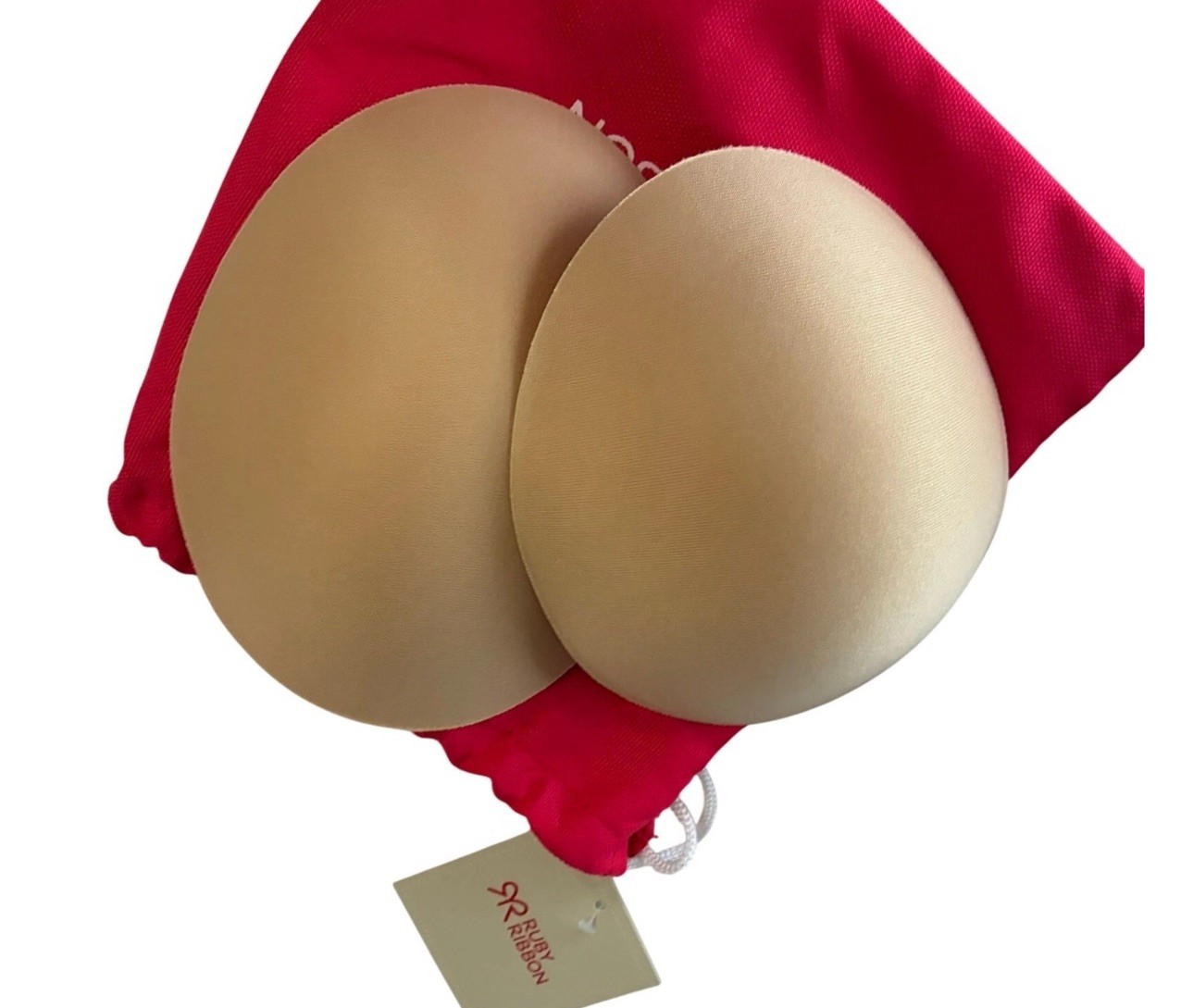 Ruby Ribbon Petals D & Above Bra Inserts Pads 0OL Champagne Nude NWT Set of 2