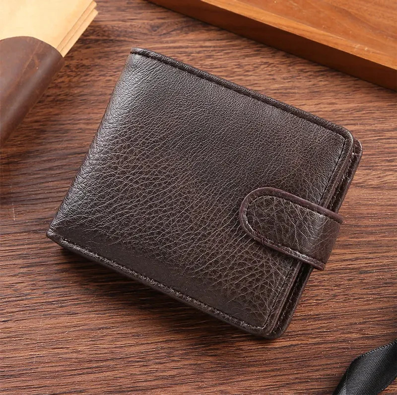Vintage Wallet For Men Leather Short Hasp Man Wallets Casual Durable Coin Pouch