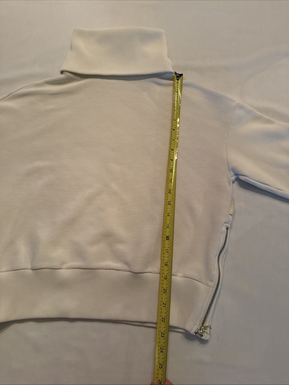 Varley Milton Sweat Pullover Sweater Ribbed White Cowl Neck Women’s XS