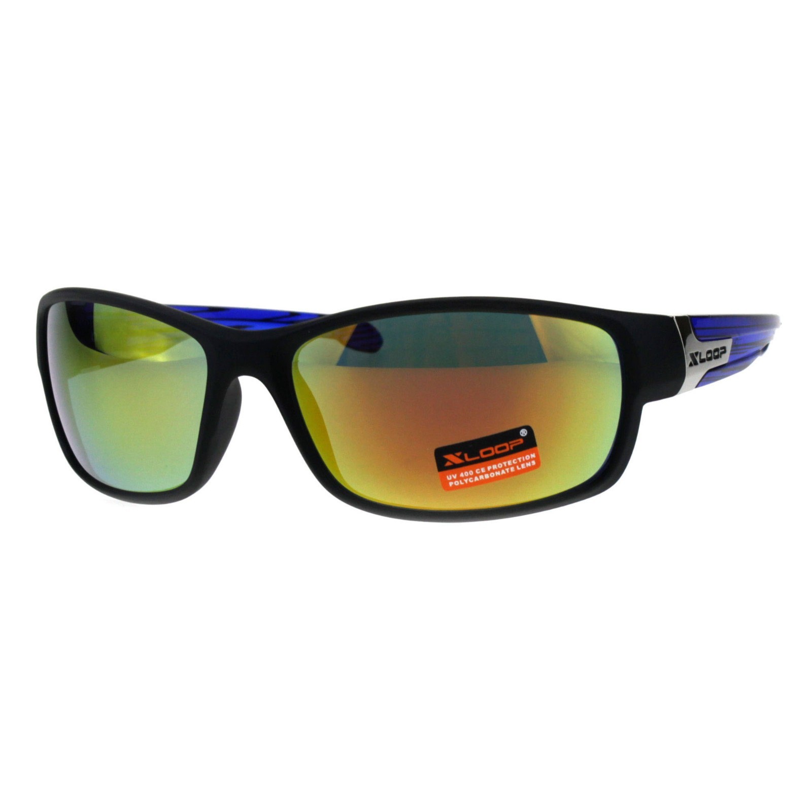 Xloop Sunglasses Mens Oval Rectangular Wrap Around Frame UV 400