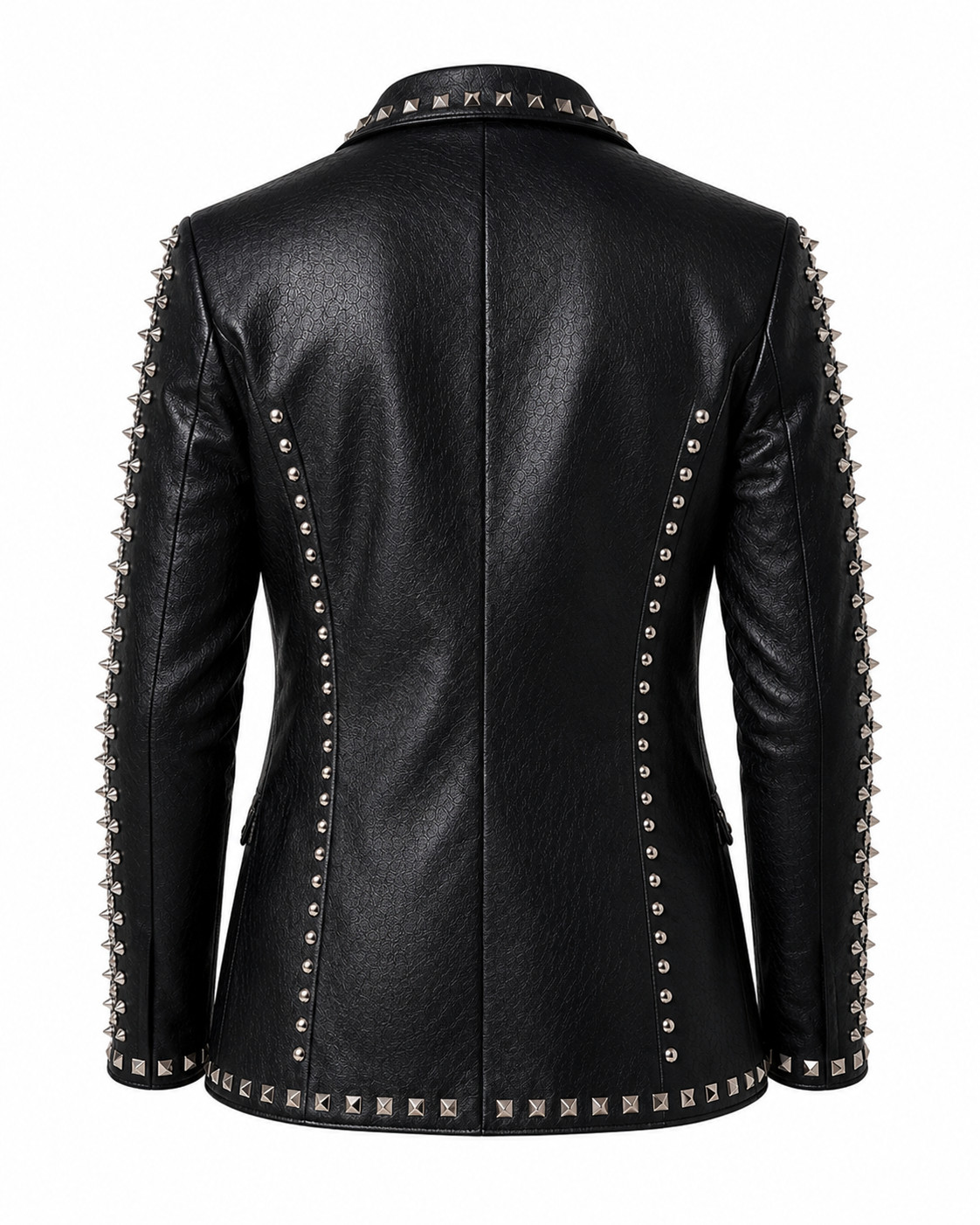 Men Black Studded Leather Blazer Jacket |Punk Rock Gothic Handmade Spike Fashion