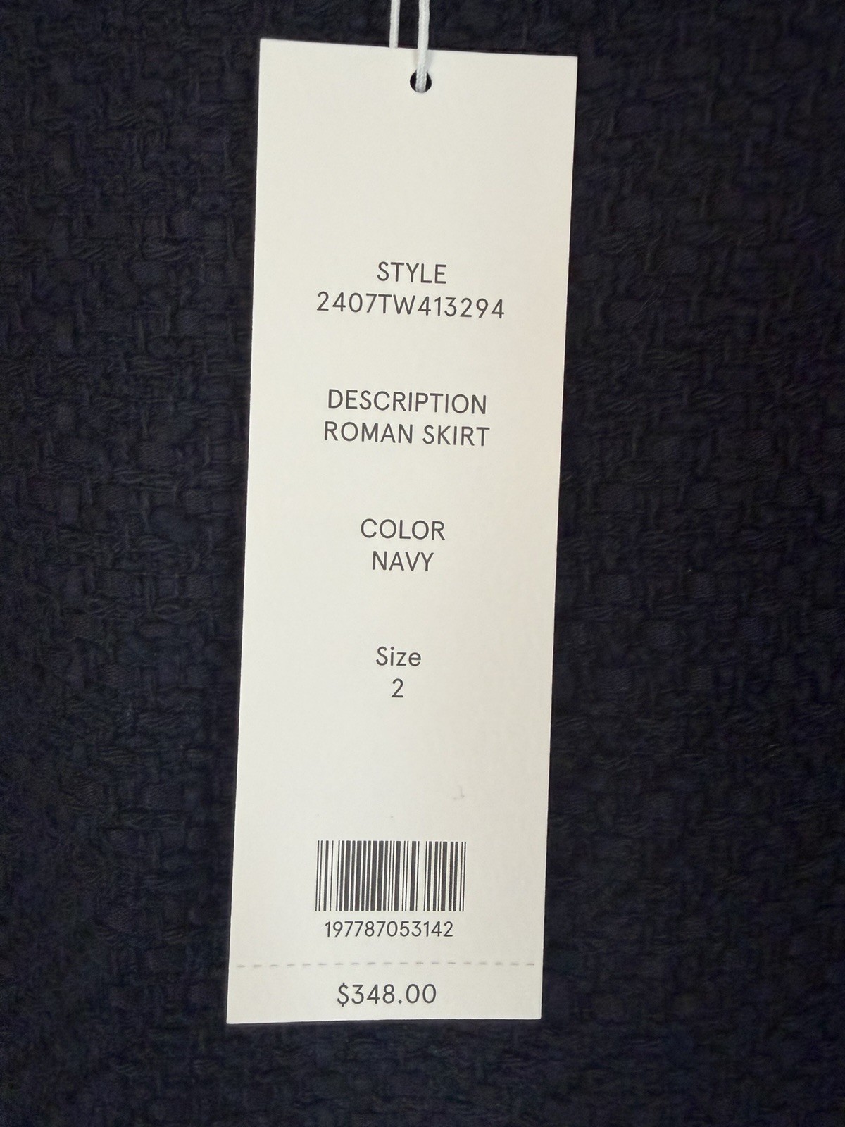 Veronica Beard Roman Mini Navy Blue Cotton Blend tweed Skirt Lined Sz 2 NWT $348
