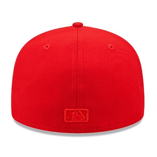 New Era Anaheim Angels Scarlet Fitted Hat MLB Basic Solid Color Red on Red Cap