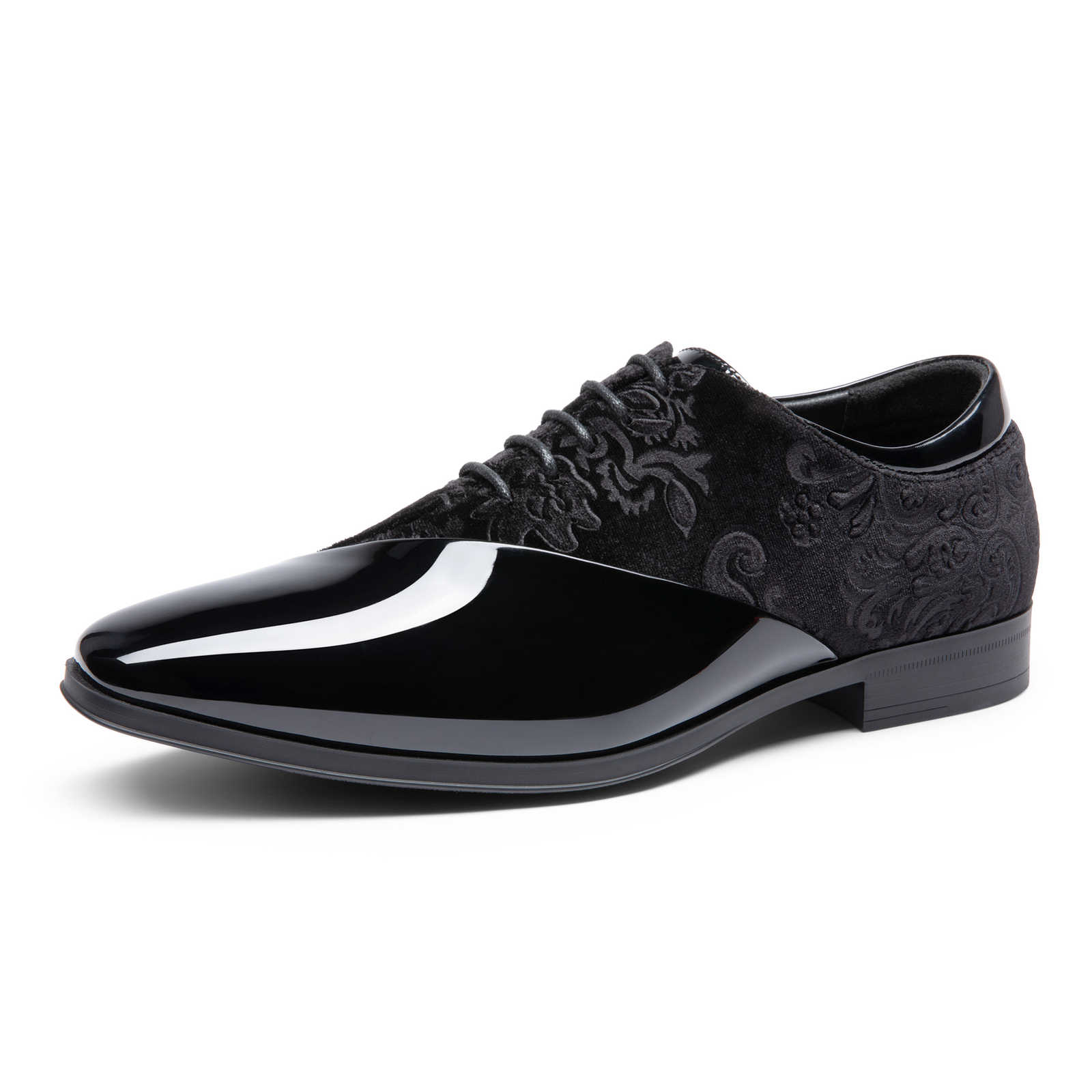 Men’s Dress Tuxedo Shoes Classic Patent Velvet Lace-up Formal Oxford Durable
