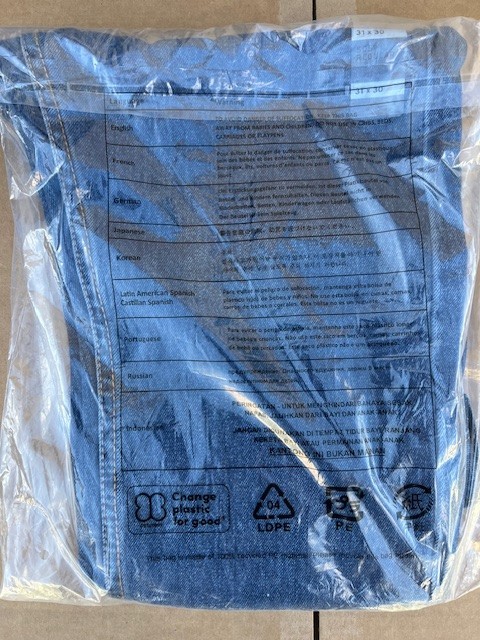Levi Men’s 505 31W X 30L Regular Fit Jeans, Dark Stonewash, NEW SEALED !