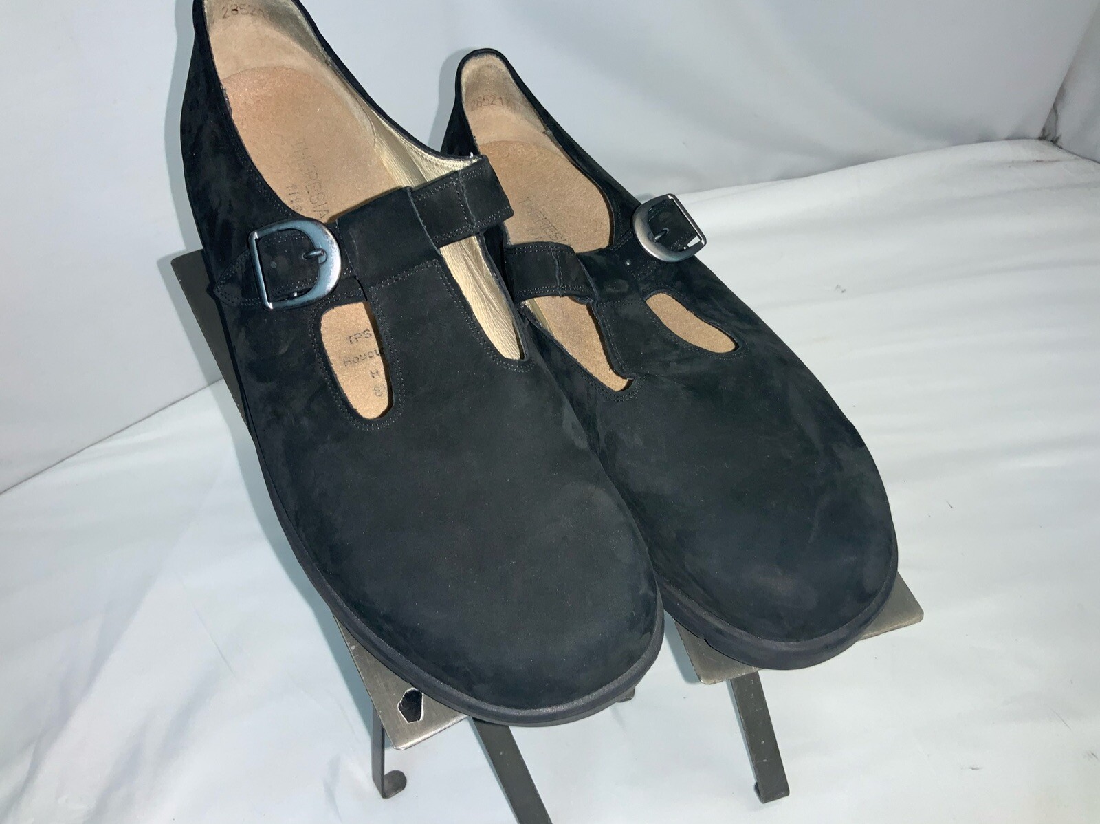 Theresia M. Sandals Shoes Sz 8.5 Women Black Leather Strap Hungaria YGI E1S-6
