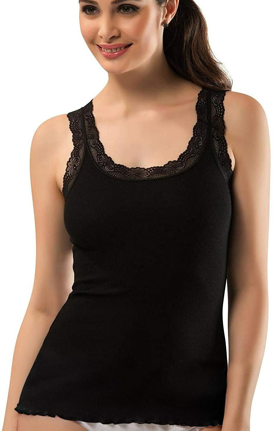 Wome’s Tank Top Camisole with Lovely Lace Trim Style Soft Sexy Sport Yoga