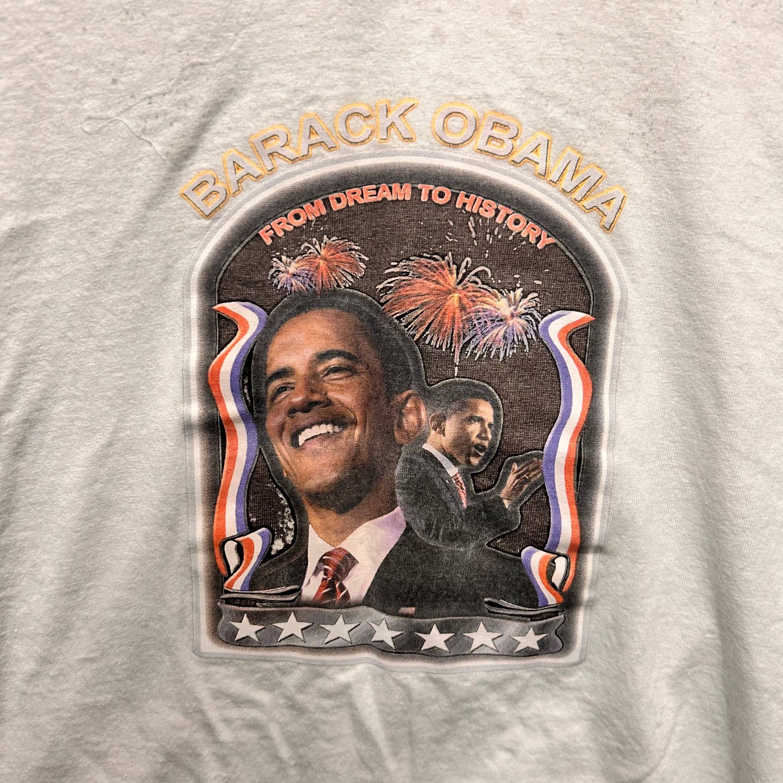 Barack Obama Gildan Men’s Size Small White Political Graphic Tee T-Shirt Casual